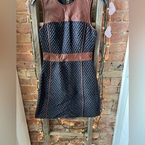 Theory Rich Brown Leather Dress